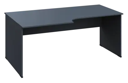 ERL 18 - 188 stůl kancelářský, rohový, levý, dřevěná podnož, deska 18 mm, široký 1800 mm, antracit